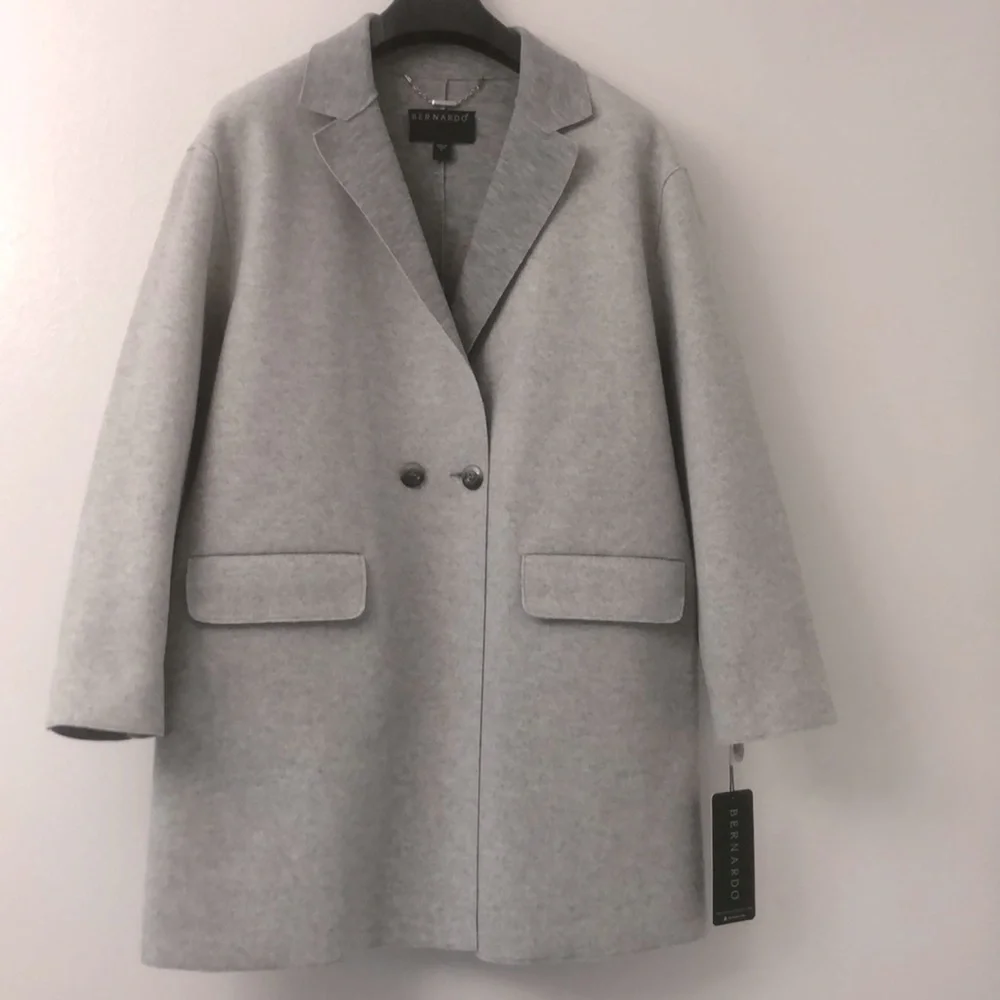 Double Breasted Knit Jacket Heather Grey Bernardo - Picture 3 of 10